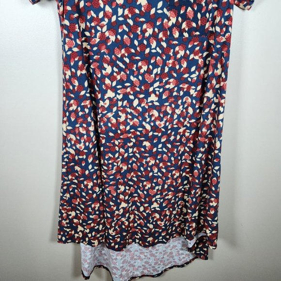 Lularoe Dress Womens XXS Red Blue Carly Swing Floral 4th of July Patriotic - Picture 3 of 9
